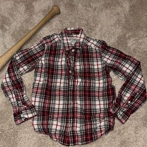 The Children's Place Red and Black Plaid Button-Down Shirt